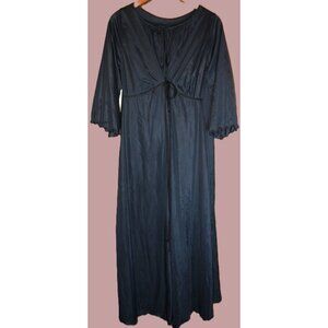 Vintage 70's Pennyrich Black Peignor Set Jumpsuit and Robe Sz Small Loungwear